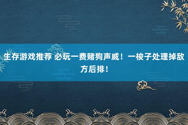 生存游戏推荐 必玩一费赌狗声威！一梭子处理掉敌方后排！