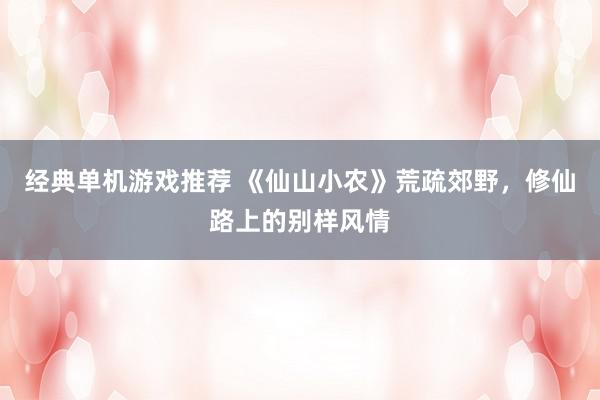 经典单机游戏推荐 《仙山小农》荒疏郊野，修仙路上的别样风情